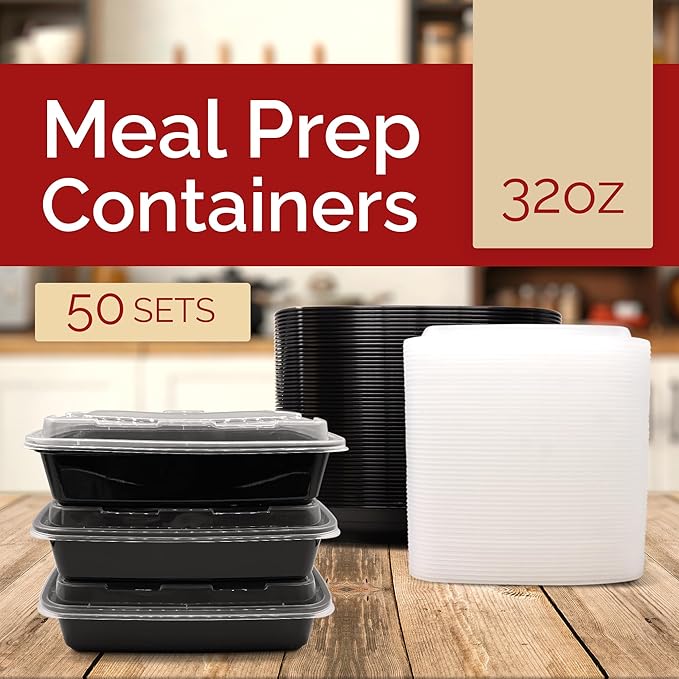 Reli. Meal Prep Containers (100 Pack, 32 oz.) | 1 Compartment Food Containers with Lids | Microwavable Freezer Dishwasher Safe - Bento Box