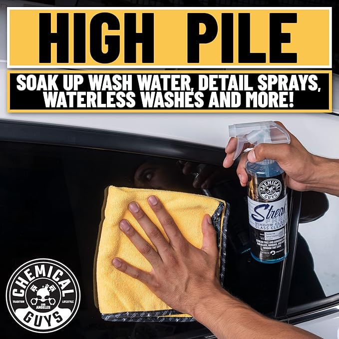 Chemical Guys Professional Grade Premium Microfiber Towels for Cars, Gold, 16" x 16", Ultra-Soft and Scratch-Free Car Detailing Cloths for Trucks, Motorcycles, and More - 24 Pack