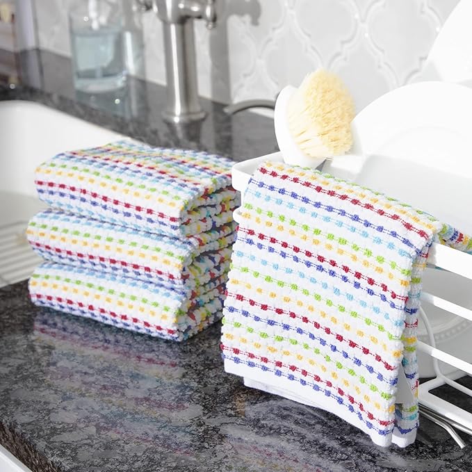 Ritz Pebble Bar Mop Towels: Highly Absorbent and Super Soft, 100% Cotton, Durable Super Absorbent Kitchen Bar Towels for Wiping Tables and Counters, 16x18, 4-Pack, Summer