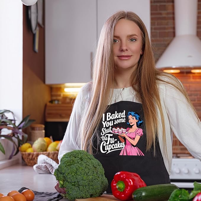 Funny Aprons for Women - Baking Gift for Women, Mothers Day Christmas Birthday Gifts, Perfect for Cooking, Bartending