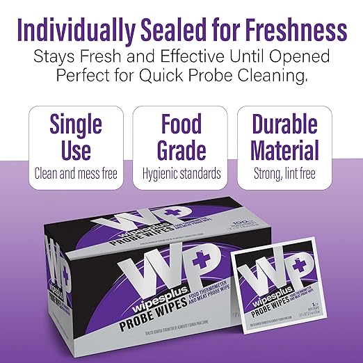 Thermometer Sanitizing Wipes - Probe Wipe Sachet - 100 Wipes