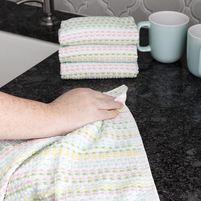 Ritz Pebble Bar Mop Towels: Highly Absorbent and Super Soft, 100% Cotton, Durable Super Absorbent Kitchen Bar Towels for Wiping Tables and Counters, 16x18, 4-Pack, Spring