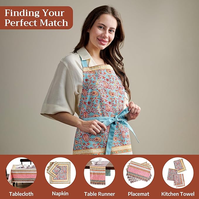 Maison d' Hermine 100% Cotton Apron for women with Pocket Kitchen Chef Apron for Men Cooking Mothers Day Gifts