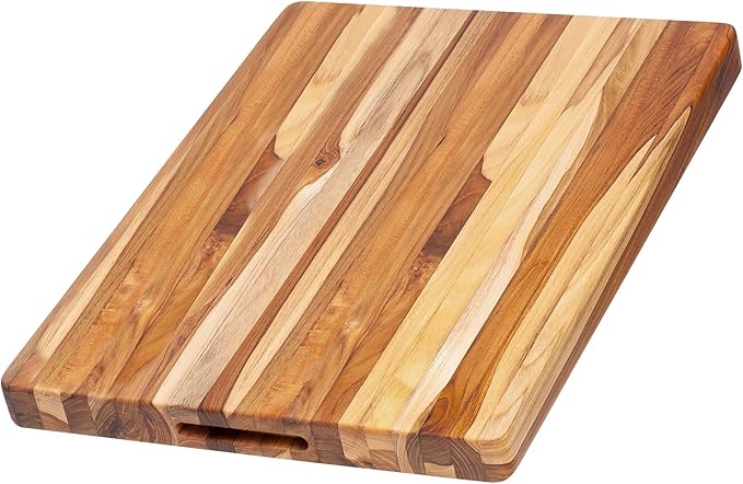 Teakhaus Cutting Board - Large (L) Wood Cutting Board with Grip Handles - Holiday Gift Ideas for Men and Women - Gift-Ready, Reversible, Edge Grain Wood, Knife Friendly - FSC Certified