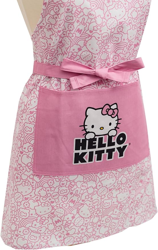 Handstand Kitchen Hello Kitty Print 28" Adult Apron and Pot Holder Set