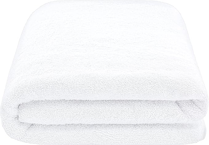 American Soft Linen 100% Cotton 600 GSM Turkish 40x80 Oversized Bath Towel Sheet, Extra Large Adult Towels for Bathroom, White Bath Sheet