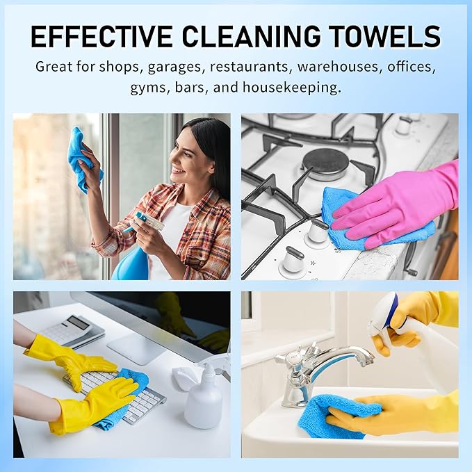 Microfiber Cleaning Cloth Roll, 75 Pack Tear Away Microfiber Towel, Reusable Washable Shop Towels, Lint Free All-Purpose Cleaning Rags Wash Cloths for Home Car Kitchen Automotive 11.5"x11.5"