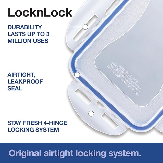 Lock & Lock Storage Bins Food Storage Container with Flip-top lids (Large)