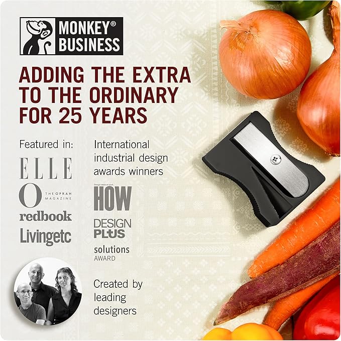 Karoto Carrot Sharpener | Vegetable Peeler | Veggie Peeler & Cucumber Peeler | Fun Kitchen Gadgets | from a Series of Unique Peelers for Kitchen | Fun Kitchen Stuff | by Monkey Business (Black)