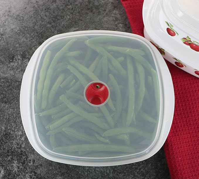 Reston Lloyd Nesting Microwave Containers, Set of 3, Adjustable Steam Vents, Airtight, Meal Prep, BPA-Free Plastic- Freezer & Dishwasher Safe, Cookware & Food Storage, Harvest Apple (Pack of 6)