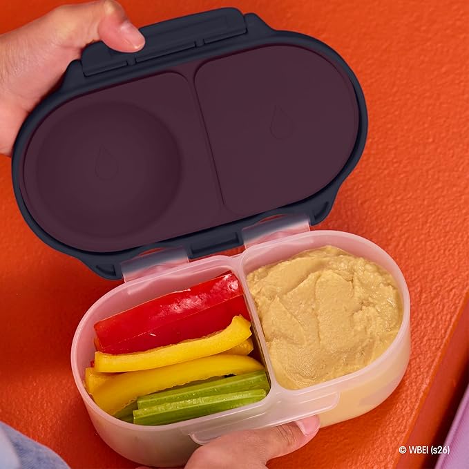 b.box Harry Potter Snack Box - Leakproof 2 Compartment Snack Containers for Kids, Mini Bento Box for Kids & Toddlers, Lunch Containers, Dishwasher Safe, BPA Free, PFAS Free, Ages 4m+, 1.75 Cup