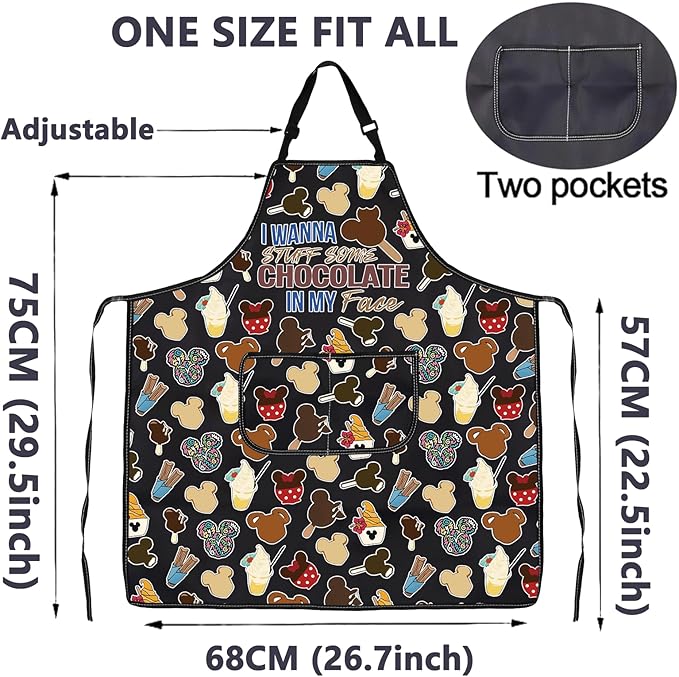 CMNIM Cartoon Mouse Aprons Mouse Cooking Aprons with Pockets Colorful Mouse Kitchen Baking Home Chef Aprons Mouse Lover Gifts