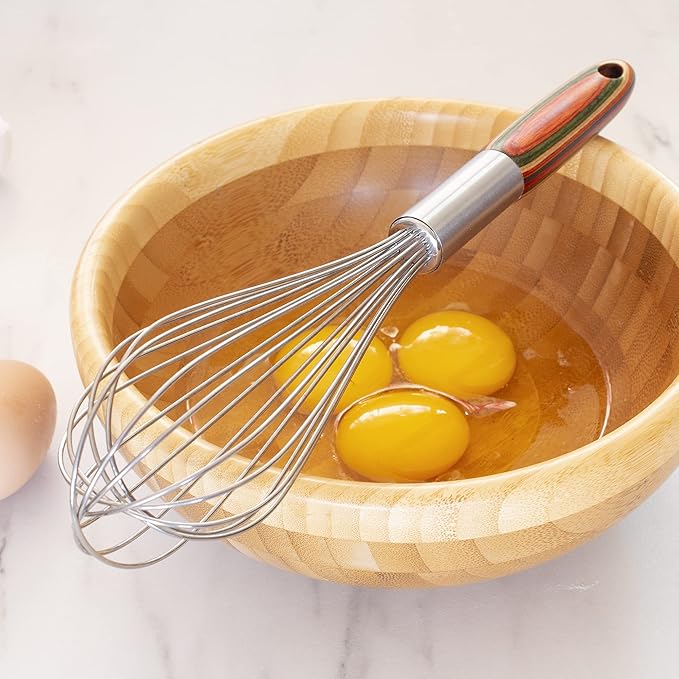 Totally Bamboo Baltique Marrakesh Collection Balloon Whisk, Stainless Steel with Ergonomic Wooden Handle, 11"