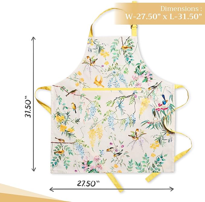 Maison d' Hermine 100% Cotton Apron for women with Pocket Kitchen Chef Apron for Men Cooking Mothers Day Gifts