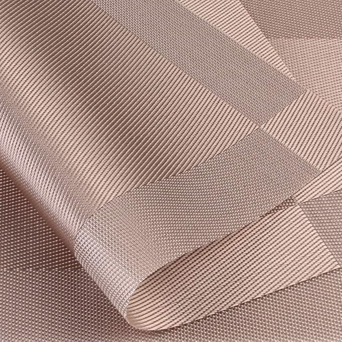 DACHUI Placemats Set of 4, Stylish Woven Place Mats for Dining Table, Washable & Durable PVC Table Mats (Champagne)