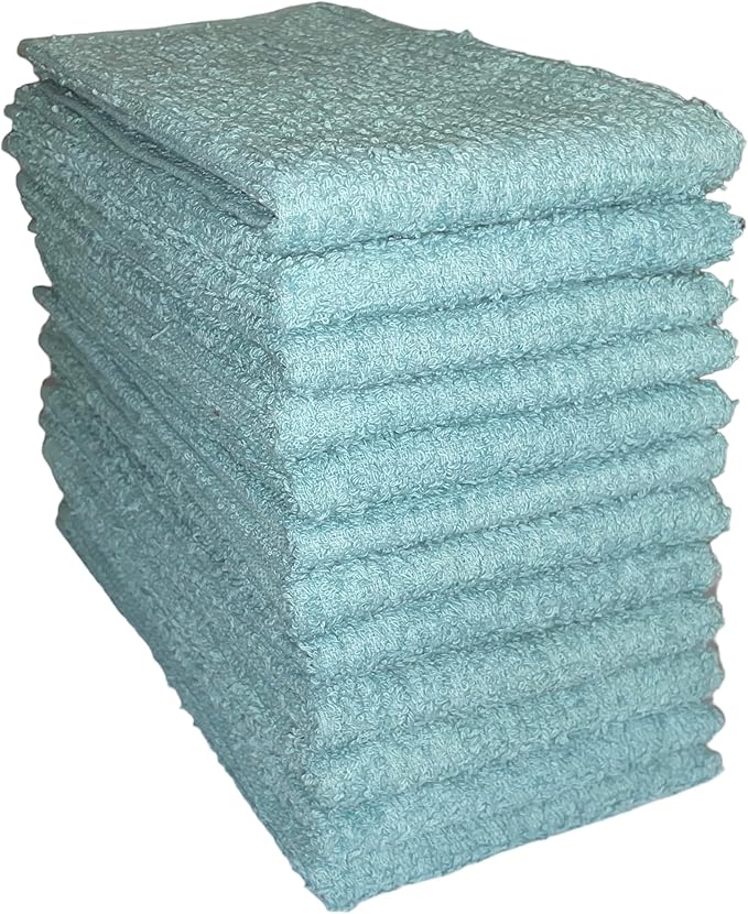 100% Cotton Ribbed Bar Mops Kitchen Towels, 12 Pack - Dish Towels, Super-Absorbent, Multi-Purpose for Home, Kitchen, and Bar Cleaning, 16 x 19 inches.
