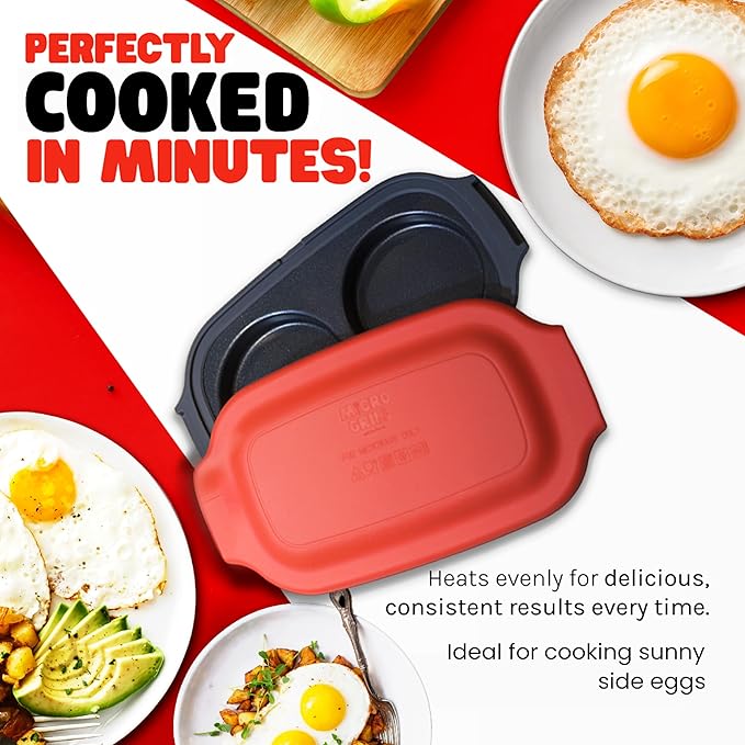 Egg Mate™ Microwave Egg Cooker – 2-Egg Sunny Side Up Maker with Steam Vent Lid – Fast Breakfast Sandwich Egg Mold – BPA-Free, Dishwasher Safe