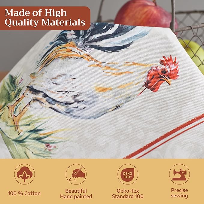 Maison d' Hermine Cloth Napkins Set of 4 100% Cotton Everyday Reusable Square Napkins Cloth Washable, Dinner, Party, Wedding, Restaurant, Spring/Summer (Campagne, 20" x 20")