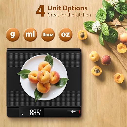 UNIWEIGH Digital Postal Scale with Backlit LCD, 15kg Grams/Oz/Lb/ML, Tare Function, Auto-Off, Large Platform for Mailing, Cooking, and Small Packages