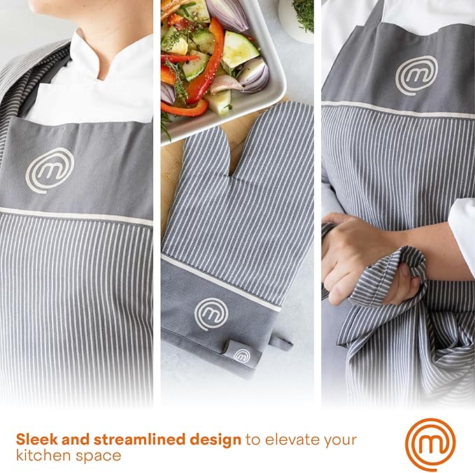 MasterChef Chef Apron for Men & Women, Cooking Apron for the Kitchen & BBQ Grilling