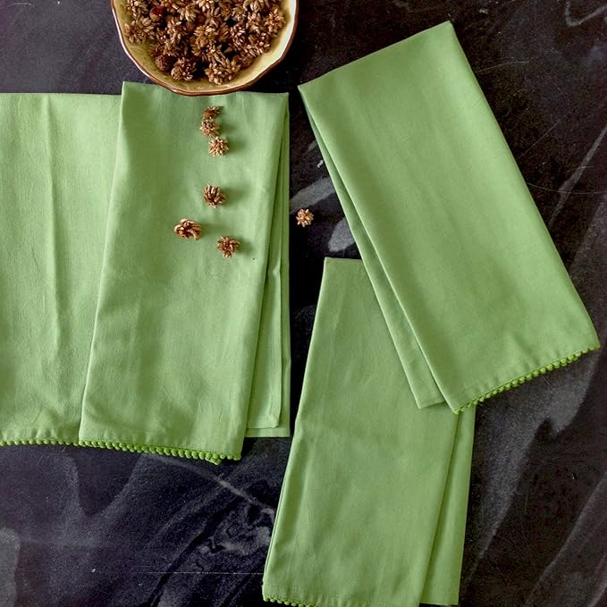TARAN LIVING Kitchen Towels 100% Cotton Solid Kitchen Dish Cloths, Valentine Decor Kitchen Hand Towel Reusuable Dish Towel for Cleaning & Drying Tea Towels Set 18"x 28", Pack of 6 Green