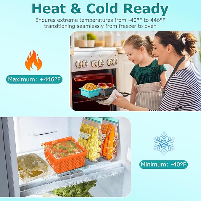 Silicone Freezer Molds for Soup Cubes - 2-Cup Freezer Storage Container Tray with Lid, 8 Pack Stackable Ice Cube Trays for Portion Control,Food Storage & Meal Prep,Oven & Dishwasher Safe