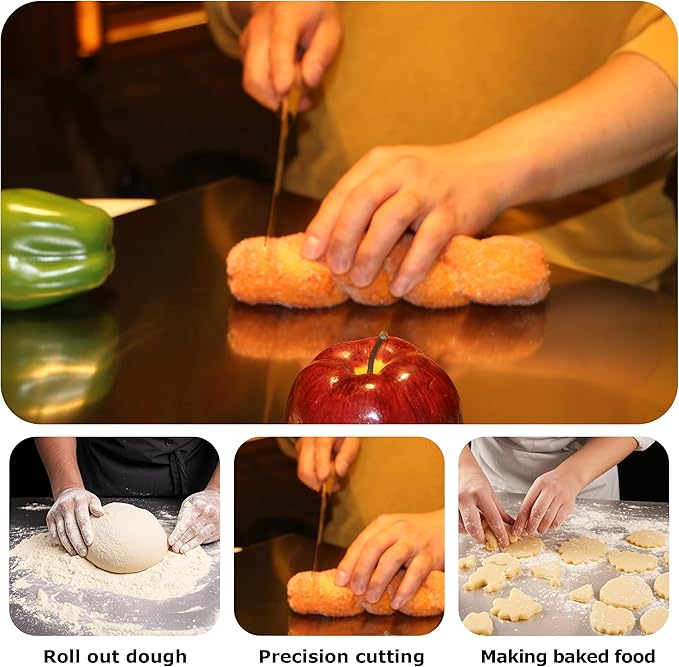 Stainless Steel Cutting Board for Kitchen, Extra Large Cutting Board Non Toxic, Metal Cutting Boards for Kitchen,Chopping Board for Meat, Veggies, Fruits and Kneading （70 x 50cm/27.6 x 19.7 inch）