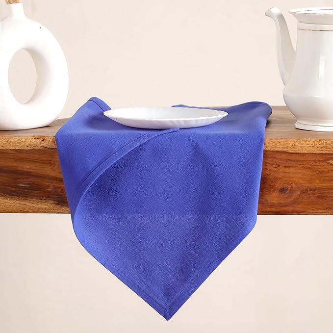 Cloth Napkins Set of 12 Solid Dinner Napkins 18x18 Inch, 100% Cotton, Soft Absorbent Reusable Washable Durable Napkin, Decorations, Restaurant, Wedding & Table Décor - Ink Blue