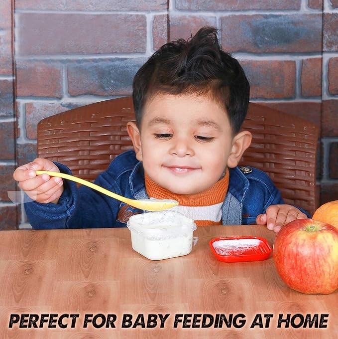 ARSUK Baby Food Containers (4oz/120ml, 8 Pack) - Small Plastic Containers with Lids - Toddler Snack Containers - Reusable Freezer Safe Food Storage Jars - BPA-Free, Leakproof & Microwave Safe