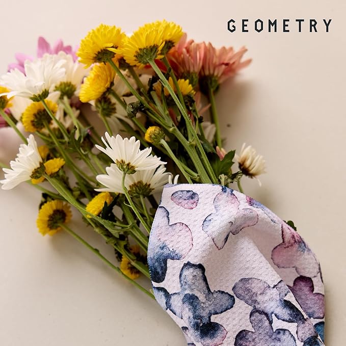 GEOMETRY Kitchen Dish Cloths - Quick Dry Dishcloths for Kitchen - Premium Dish Rags with Geoweave - 3-Pack Set Tiny Petals