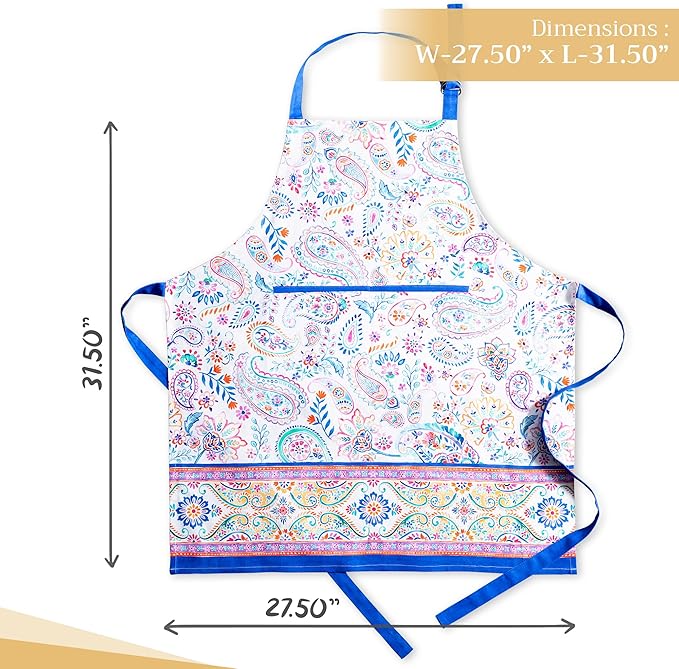 Maison d' Hermine 100% Cotton Apron for women with Pocket Kitchen Chef Apron for Men Cooking Mothers Day Gifts