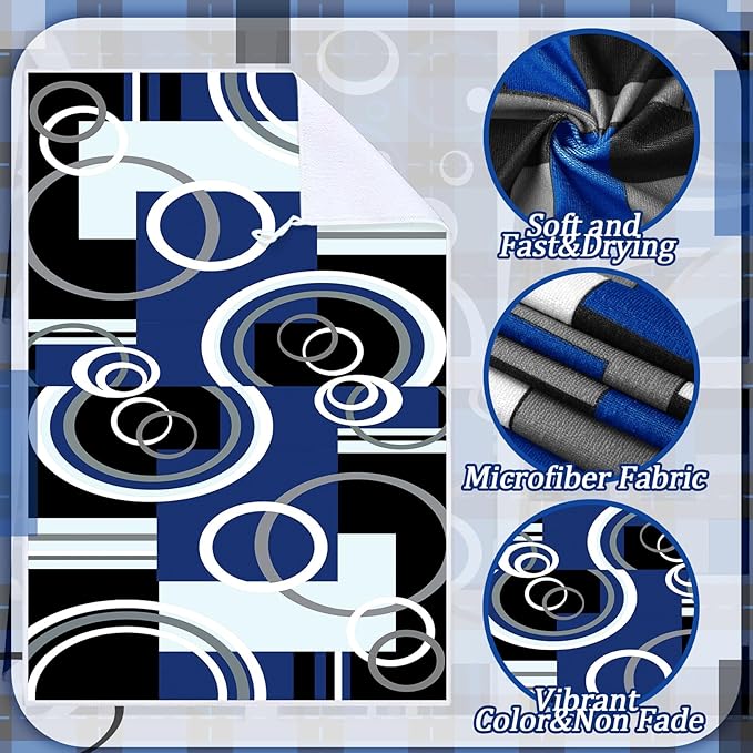 Boyiee Set of 6 Black Gray Blue Kitchen Towels Modern Geometric Dish Hand Towels 24 x 16 Inches Gifts Decorative Tea Cloth Gifts for Farmhouse Kitchen Bathroom Decorations