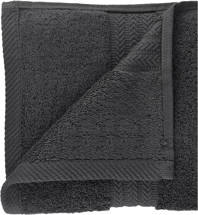 HERCULEAN Large Bath Towels 24 x 50 Pack of 6 | Quick Dry and Highly Absorbent | 100% Cotton Terry Towels for Bathroom - Perfect for Shower - Pool and Spa - Luxury Soft Towels - Charcoal Grey