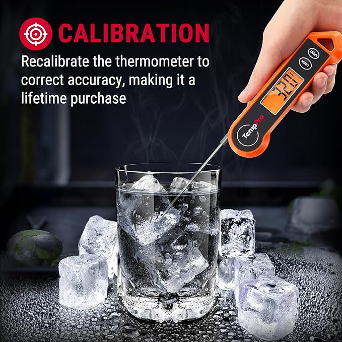 ThermoPro Digital Instant Read Meat Thermometer for Grilling Waterproof Kitchen Cooking Food Thermometer with Ambidextrous Backlit for BBQ Grill Smoker Oil Fry Candy Thermometer