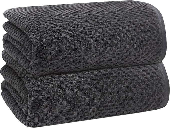 COTTON CRAFT Waffle Bath Sheets - Set of 2 Luxury Euro Spa Waffle Weave Bath Sheet Towels - 100% Ringspun Cotton Bath Sheet - Absorbent Quick Dry Bath Towel Sheet - Oversized 35 inch x 70 inch - Grey