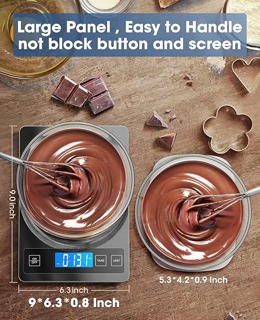 Nicewell Food Scale, 22lb Digital Kitchen Stainless Steel Scale Weight Grams and oz for Cooking Baking, 1g/0.1oz Precise Graduation,Tempered Glass