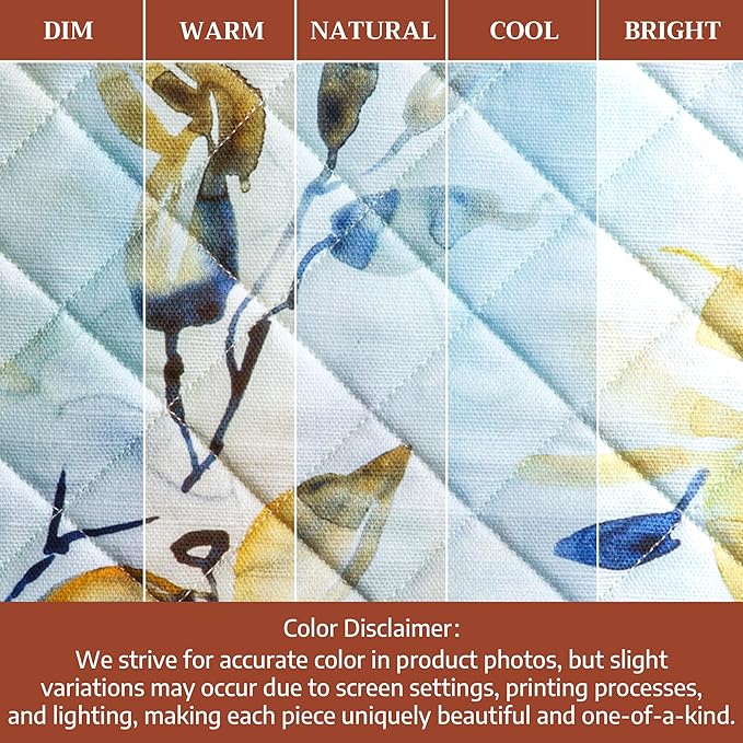 Maison d' Hermine Pot Holders 100% Cotton Heat Resistant Potholders 8" x 8" Hot Pads with Loop Cooking Baking Gifts for Mothers Day Handling Hot Pans Spring/Summer (Pack of 2, Lazy Summer Days)