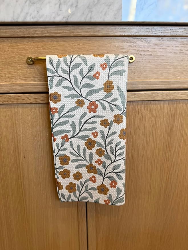 2 Pack || Double Sided|| Not Your Ordinary Kitchen Towels || Dish Towels || Quick Dry || Waffle Weave Microfiber || Designer Prints || Highly Absorbent || Hanging Hook (Green)