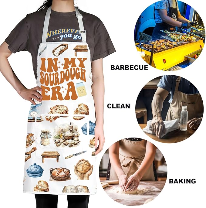 JNIAP Bread Baking Apron Bread Baker Aprons i Loaf Sourdough Baking Mom Gifts Baking Master Apron