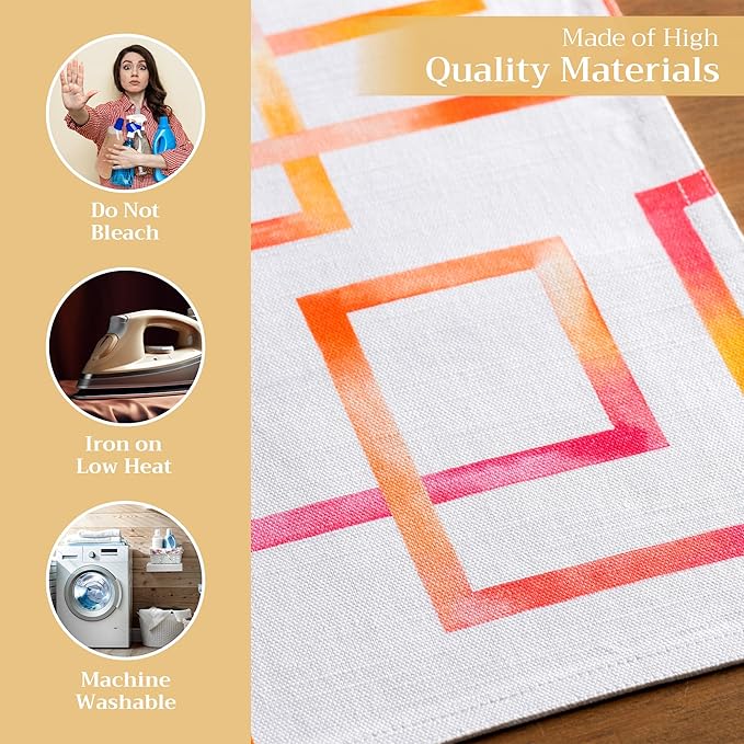 Maison d' Hermine Placemats Set of 4 100% Cotton Washable Cloth Place Mats Reusable Table Mats for Kitchen Dining Party Wedding Gifts for Mothers Day Spring/Summer (Summer Maze, 13" x 19")