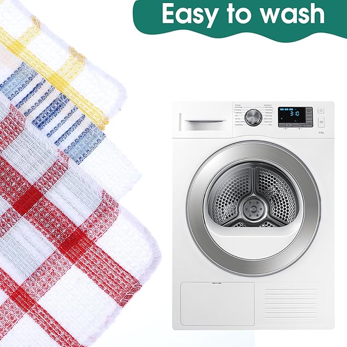 Lemecima 20 Pieces Kitchen Dish Cloths for Washing Cleaning Absorbent Dish Rags Drying Dish Towels for Scrubbing Wipe Glass Home and Household Supplies