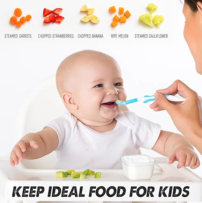 ARSUK Baby Food Containers (4oz/120ml, 8 Pack) - Small Plastic Containers with Lids - Toddler Snack Containers - Reusable Freezer Safe Food Storage Jars - BPA-Free, Leakproof & Microwave Safe