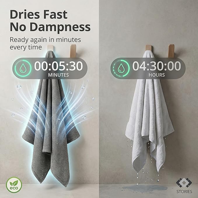 Pure 100% Linen Bath Towel - Quick Dry Towels for Travel Lightweight Waffle Towels for Bathroom 30 x 60-inch - Luxury Black-Natural Thin Hair Towel for Gym or Sauna - Sustainable Bath Sheet