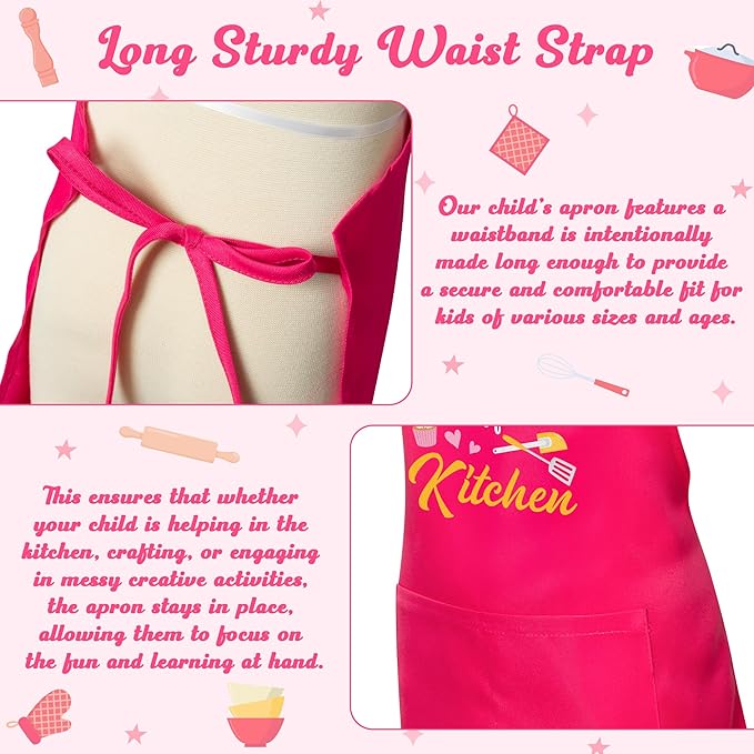 R HORSE 2Pcs Adults Kids Matching Apron Set Mommy and Me Adjustable Kitchen Apron with 2 Pockets Parent and Child Matching Gift for Mother's Day Women Daughter Cooking Baking Painting Training