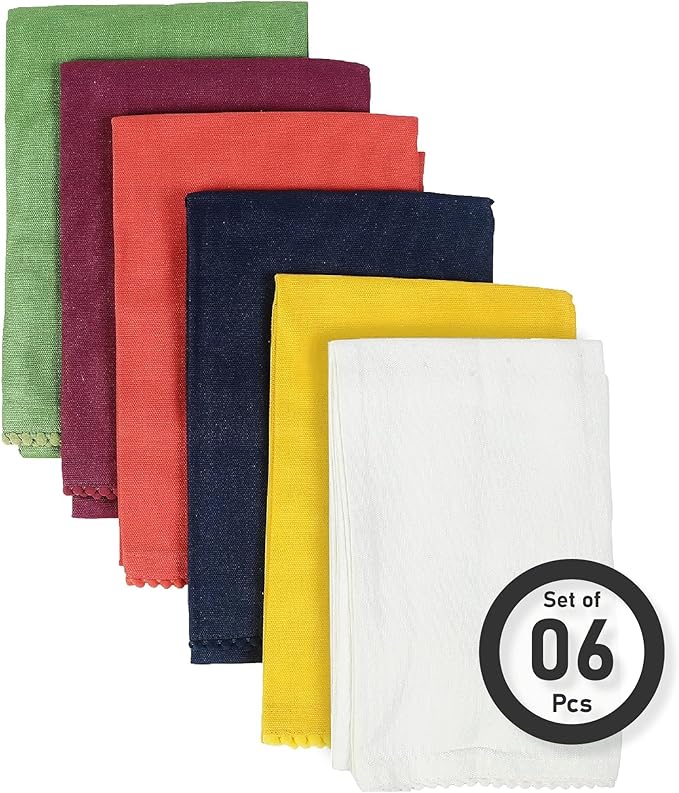 TARAN LIVING Kitchen Towels 100% Cotton Dish Cloths, Hand Towel, Dish Towel for Cleaning & Drying Tea Towels Set with Hanging Loop - 18"x 28", Pack of 6, for DIY, Christmas, Thanksgiving, Valentine.