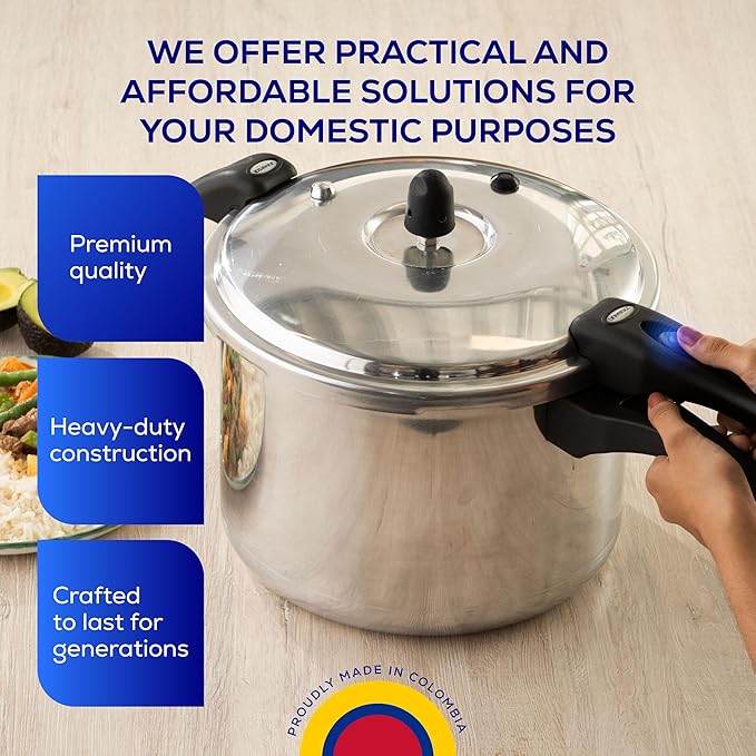 Universal (10.5 Quart / 10 Liter) Ultra Pressure Cooker, Pressure Pot with 6 Safety Systems, Aluminum Pressure Cooker for 11 Servings, Even Heat Distribution, Diameter 10.4 inches, Height 10.6 inches