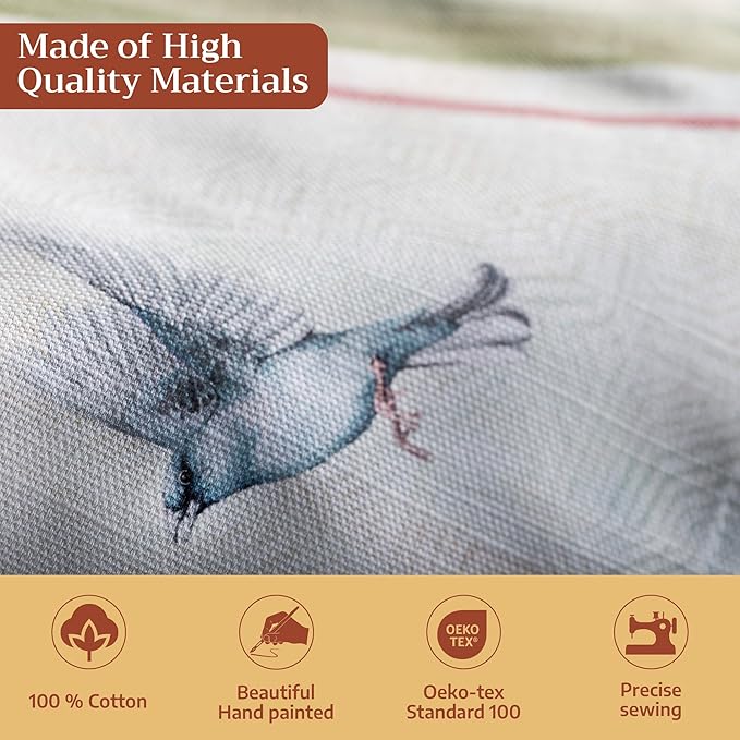 Maison d' Hermine Cloth Napkins Set of 4 100% Cotton Everyday Reusable Square Napkins Cloth Washable Dinner Party Wedding Restaurant Gifts for Mothers Day Spring/Summer (Flying Birds, 20" x 20")