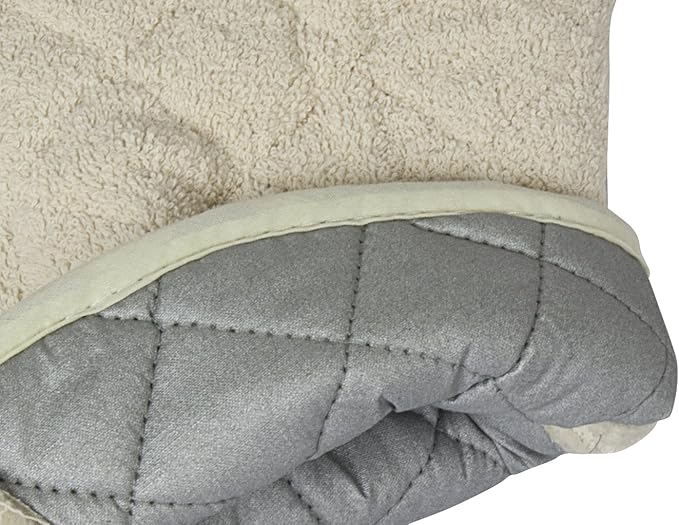 Nouvelle Legende Quilted Cotton Terry Oven Mitts for Baking, BBQ, and Cooking Protection, Heat-Resistant Gloves for Kitchen and Grill, Comfortable Grip, Machine Washable, Reusable, 17-Inch, 1 Pair