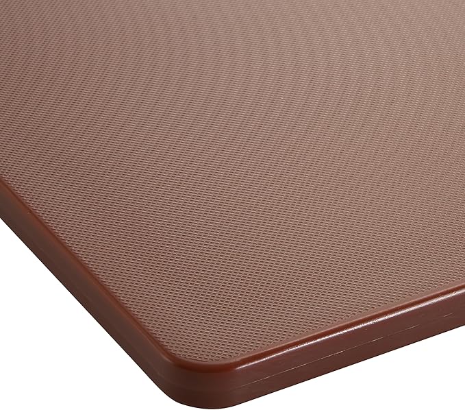 Winco Heavy-Duty Plastic Cutting Board, 12" x 18" x 1/2", Brown