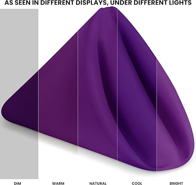 Utopia Home [24 Pack, Purple] Cloth Napkins 17x17 Inches, 100% Polyester Hemmed Edges, Washable and Reusable Ideal for Parties, Weddings and Dinners